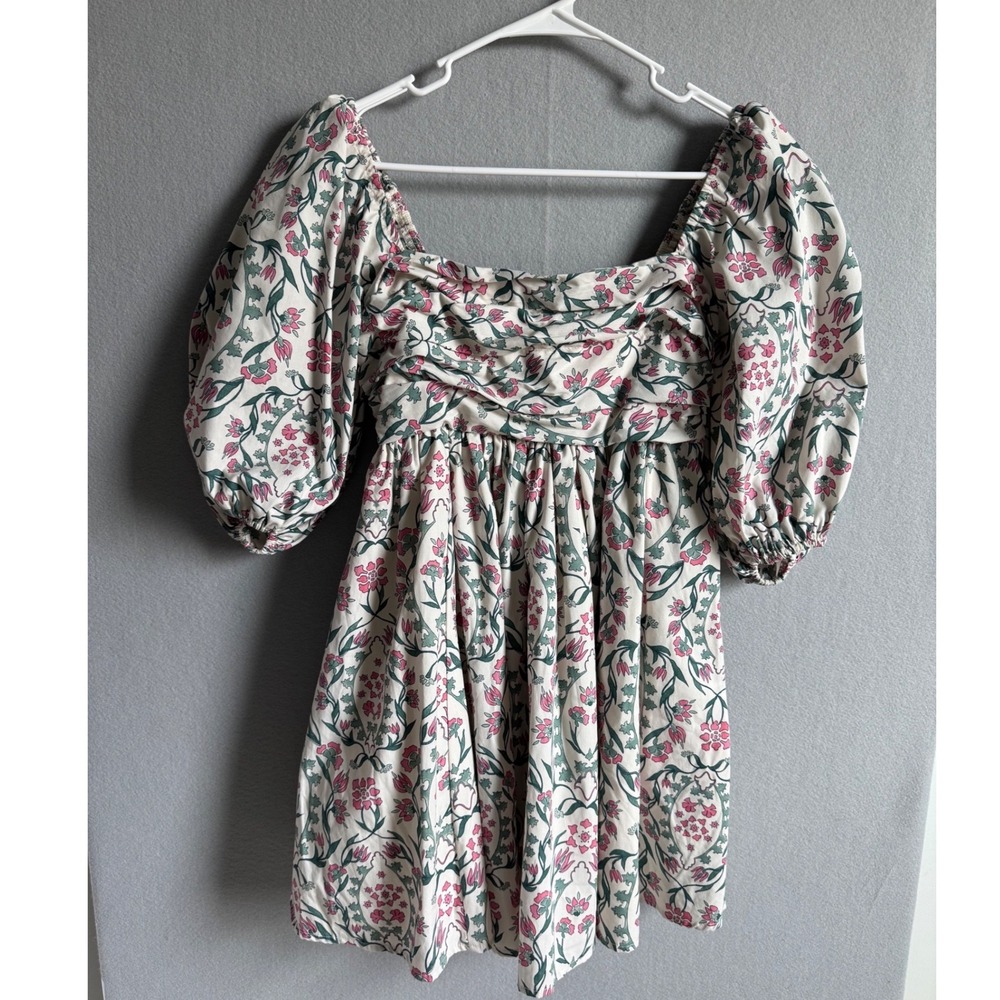 Abercrombie & Fitch Emerson Poplin Floral Mini Women S Cottage Core Puff Sleeve